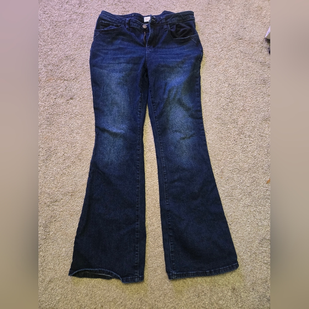 Women's High Waist Seventies Style Fun Bell Bottoms Blue Jeans